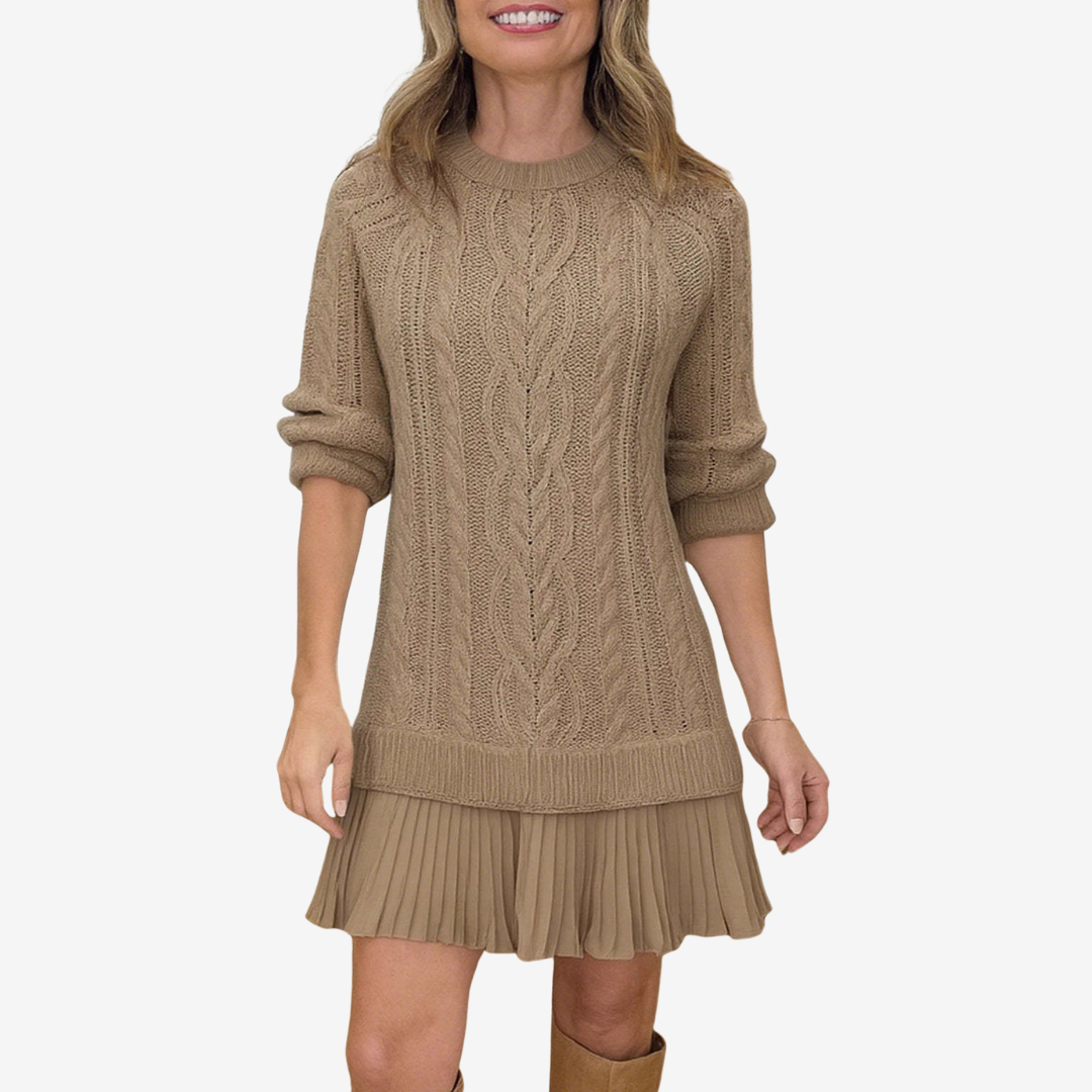 Chloe | Knitted Sweater Dress  Liora Lane Boutique Dress Brown / UK 20 (3XL) 44.95