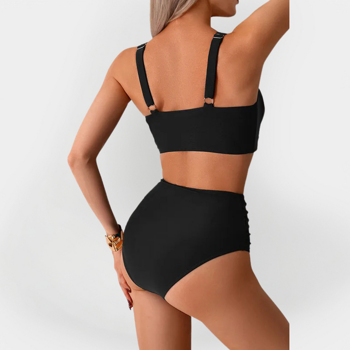 Women's High-Waisted Bikini with Ruffle at the Bust Jasmine's Boutique Australia