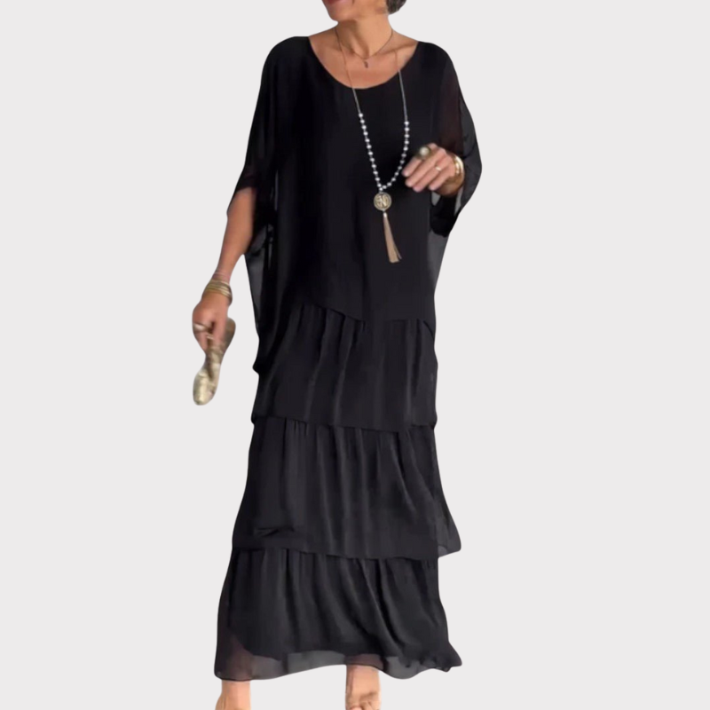 Caroline | Tiered Batwing Maxi Dress Liora Lane Boutique