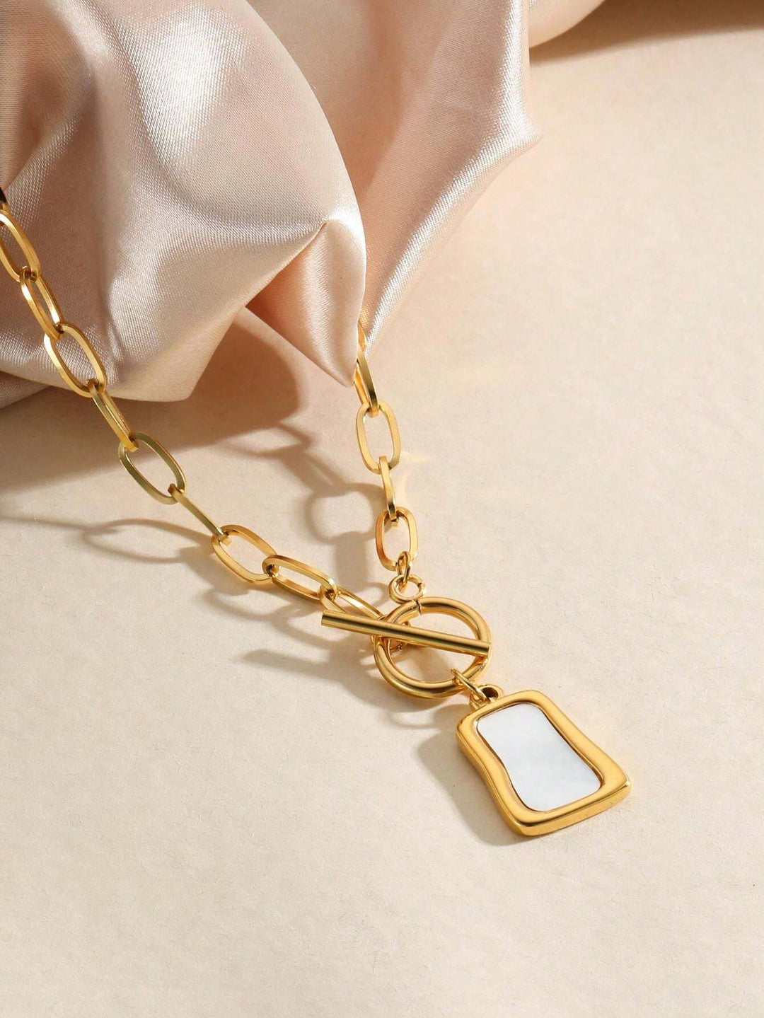 Gold-Plated Geometric Square Necklace Jasmine's Boutique Australia