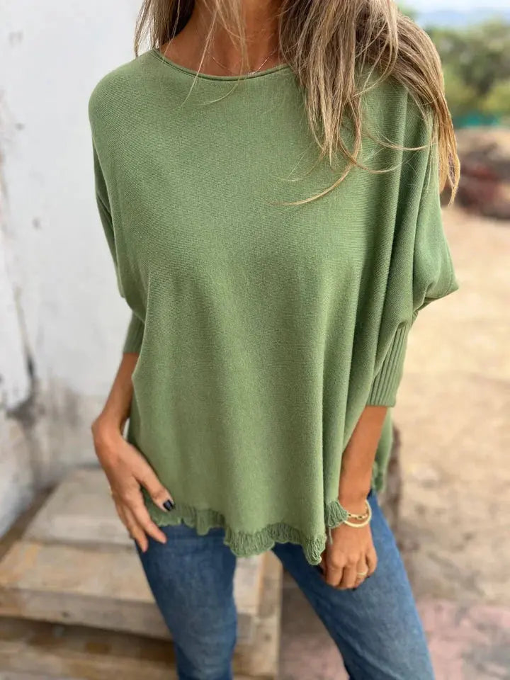 Soft Elegance Fringe Hem Knit Top Jasmine's Boutique Australia