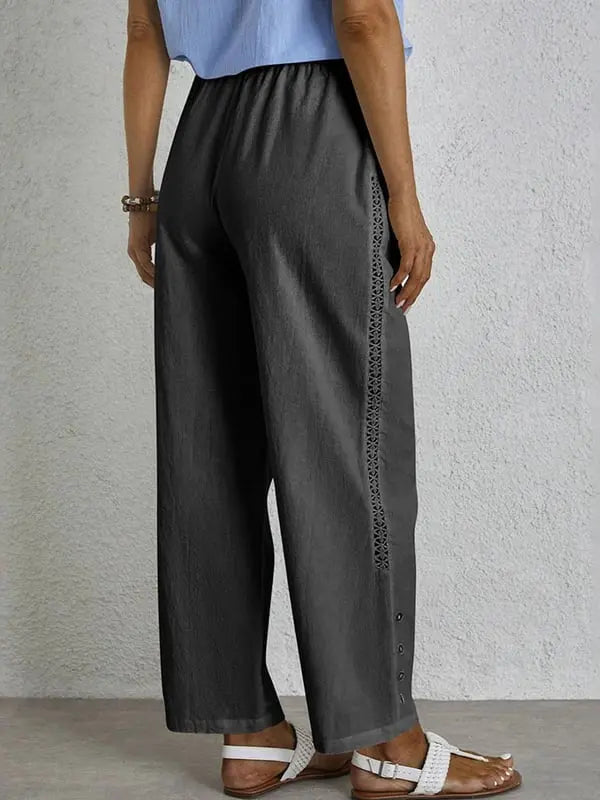 Coastal Charm Embroidered Wide-Leg Pants Jasmine's Boutique Australia