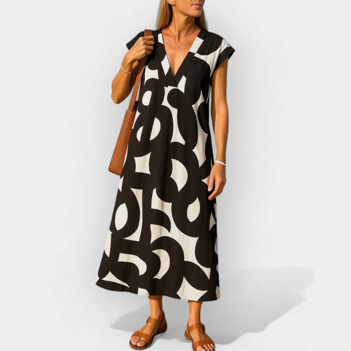 Airy Dress with V Neckline and Modern Design Jasmine's Boutique Australia