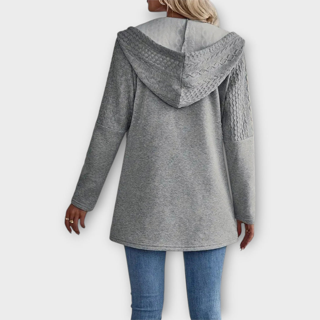 Elegant Hoodie Cardigan with Modern Details Liora Lane Boutique