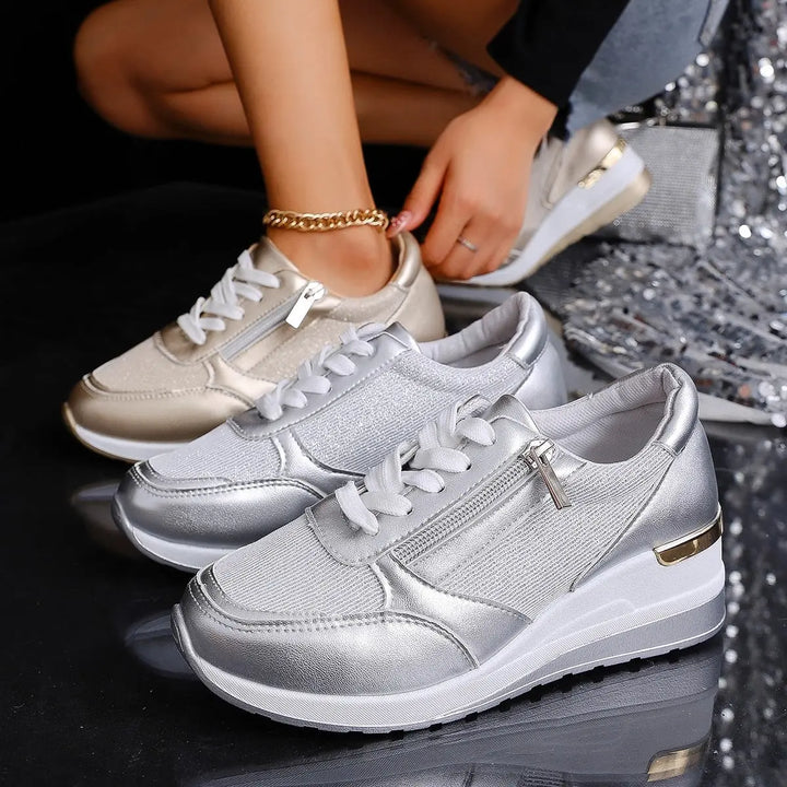 GlamRise Metallic Wedge Sneakers Jasmine's Boutique Australia