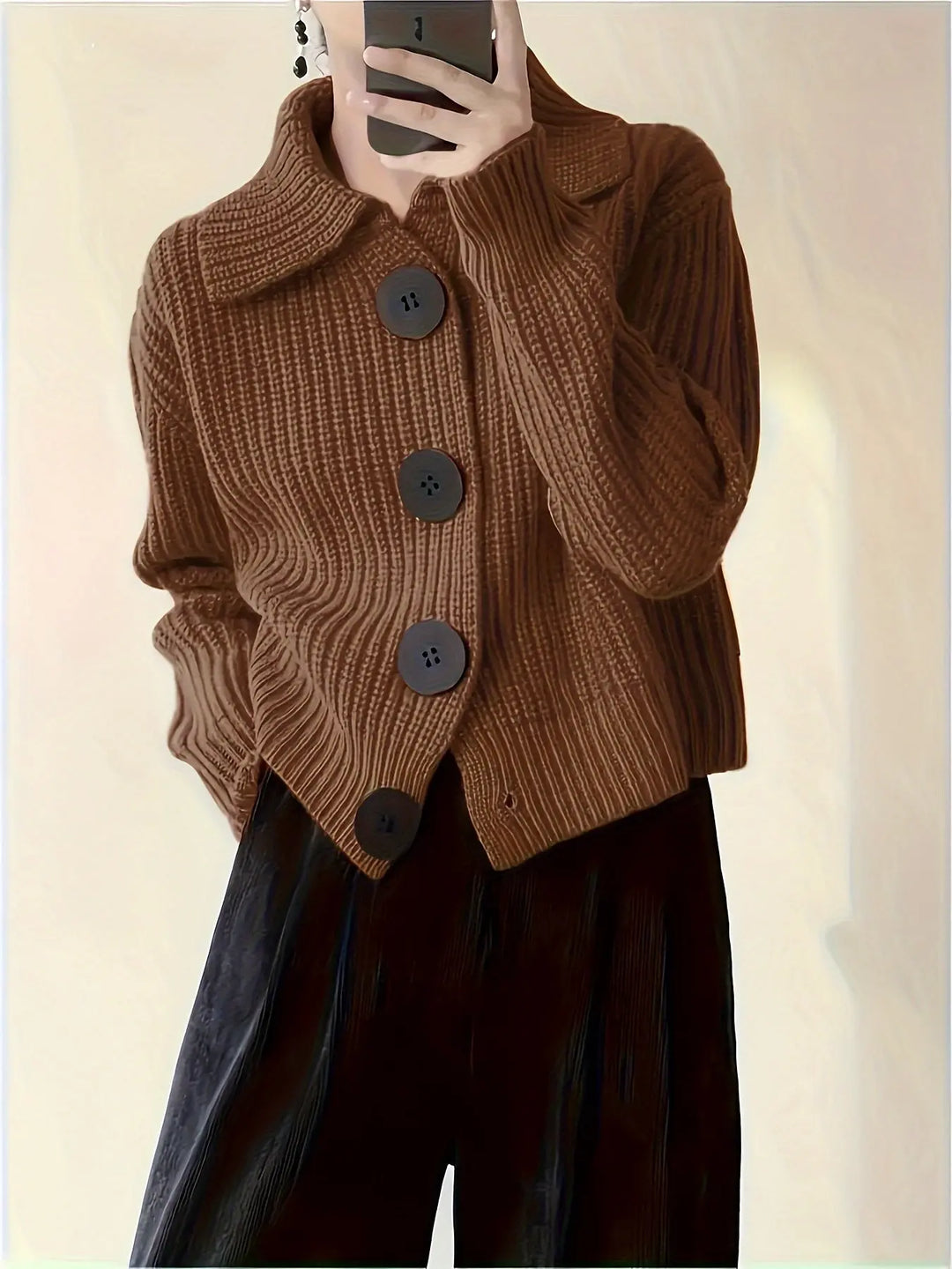 Amber Glow Chunky Button Cardigan Jasmine's Boutique Australia