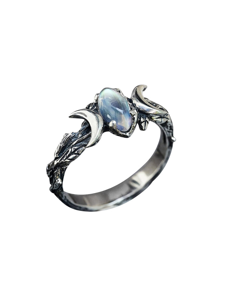 Double Moon Ring with Precious Stones Jasmine's Boutique Australia