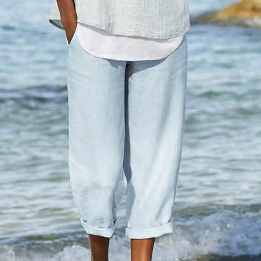 Seabreeze Relaxed Linen Capri Pants Jasmine's Boutique Australia