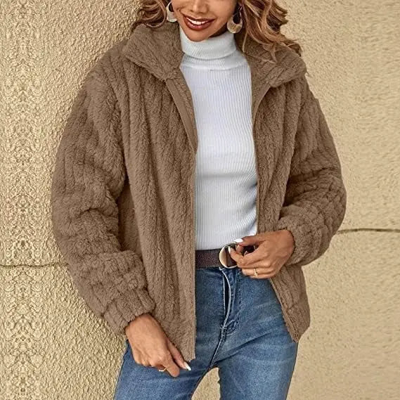 Cozy Chic Teddy Zip Jacket Jasmine's Boutique Australia