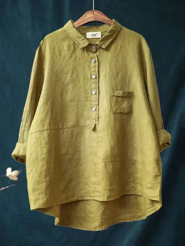 Relaxed Fit Linen Button-Up Shirt Jasmine's Boutique Australia