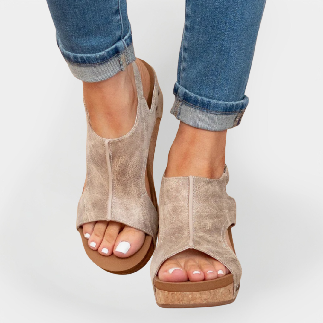 Suede Sandals with Elevated Sole Liora Lane Boutique