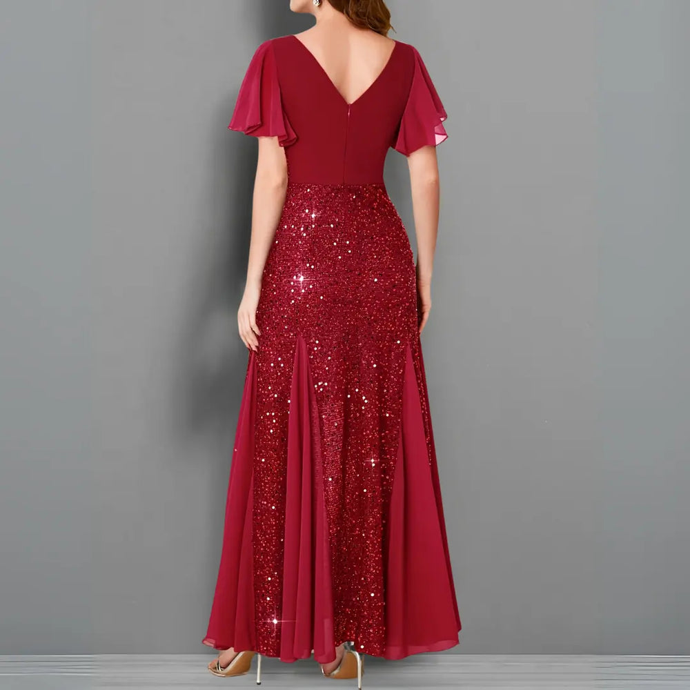 Scarlet Elegance Sequin Evening Gown Jasmine's Boutique Australia