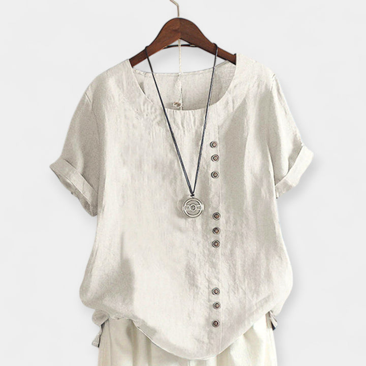 Short-Sleeve Button-Up Blouse Jasmine's Boutique Australia