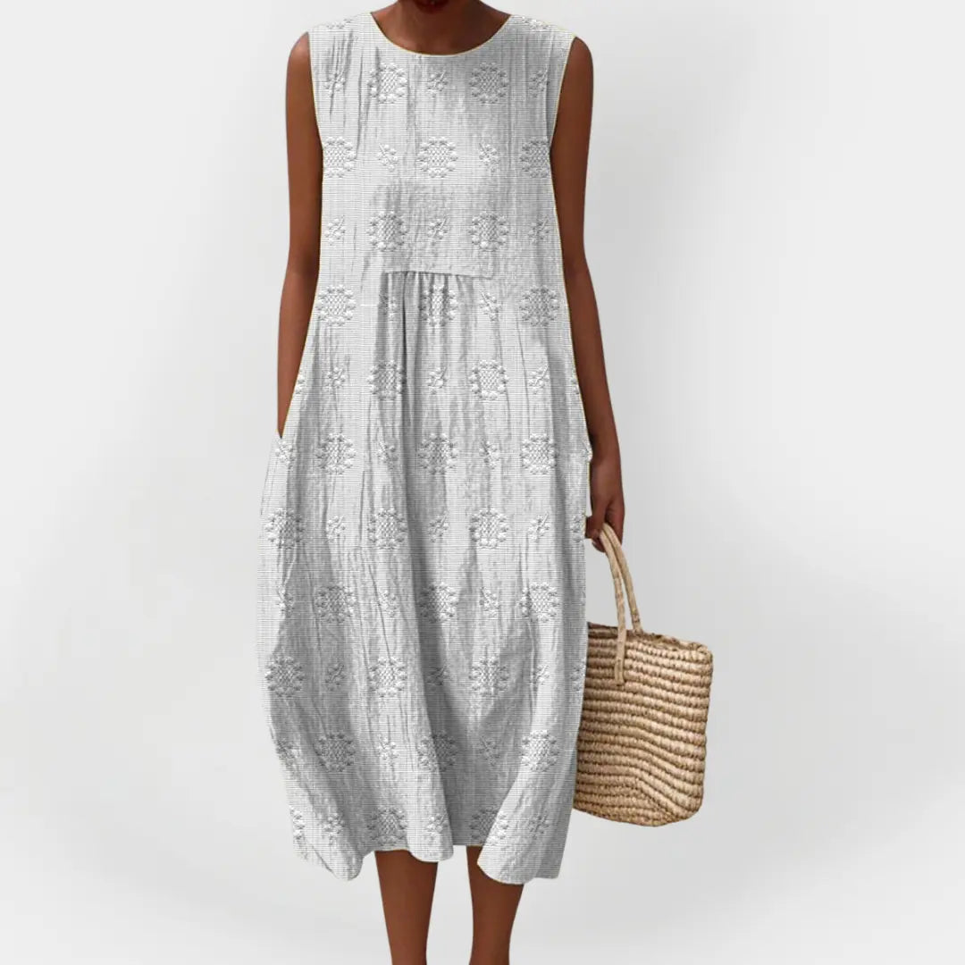 Elegant Sleeveless Cotton Dress with Pockets Jasmine's Boutique Australia