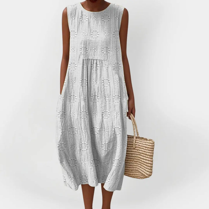 Elegant Sleeveless Cotton Dress with Pockets Jasmine's Boutique Australia