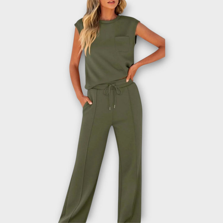 Sleeveless top and pants set with drawstring Jasmine's Boutique Australia