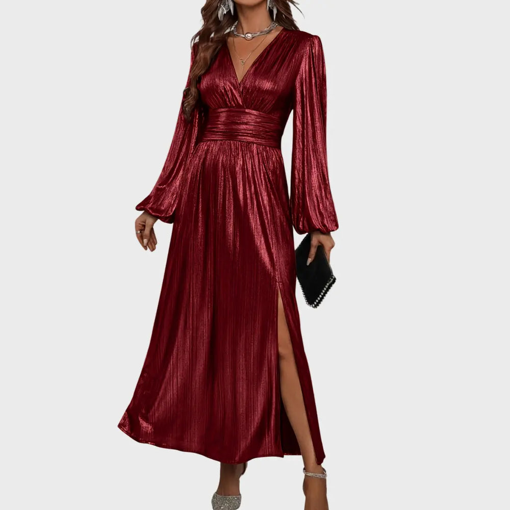 Metallic Long Sleeve Evening Dress Jasmine's Boutique Australia