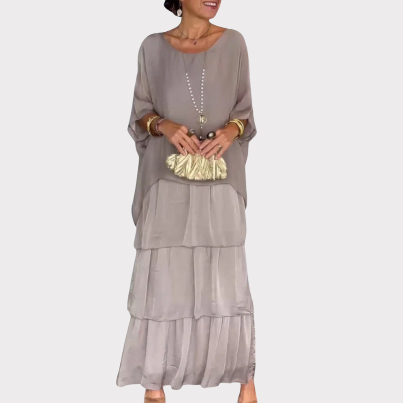 Caroline | Tiered Batwing Maxi Dress Liora Lane Boutique