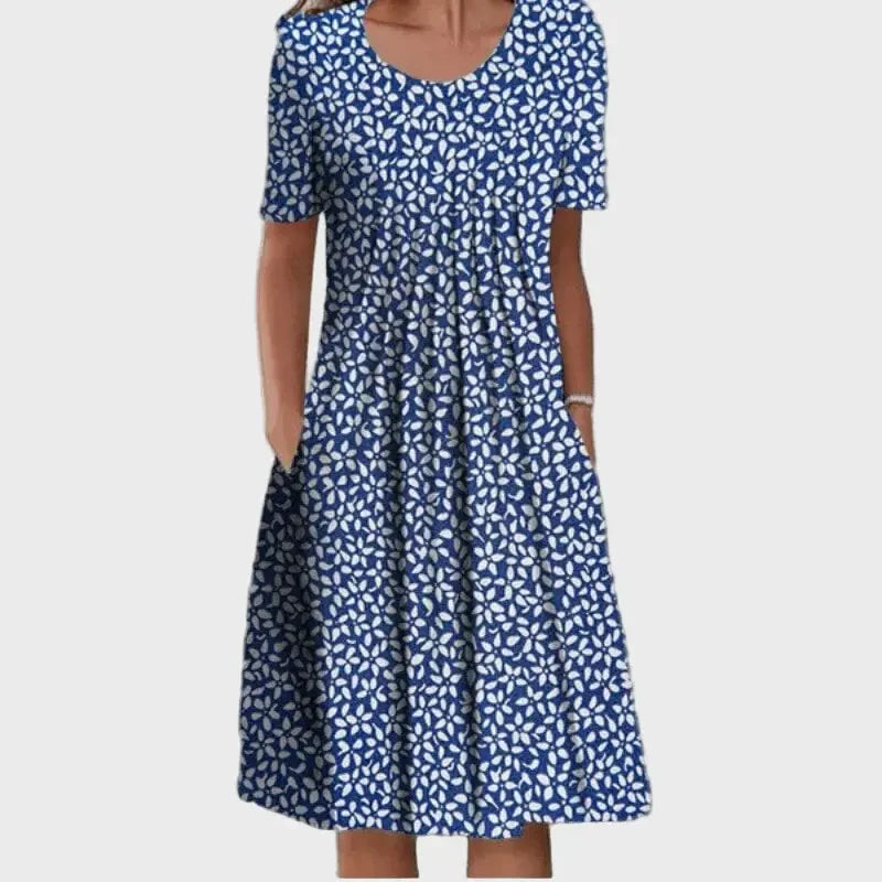 Ditsy Pleated Pocket Dress Luxe-london.uk