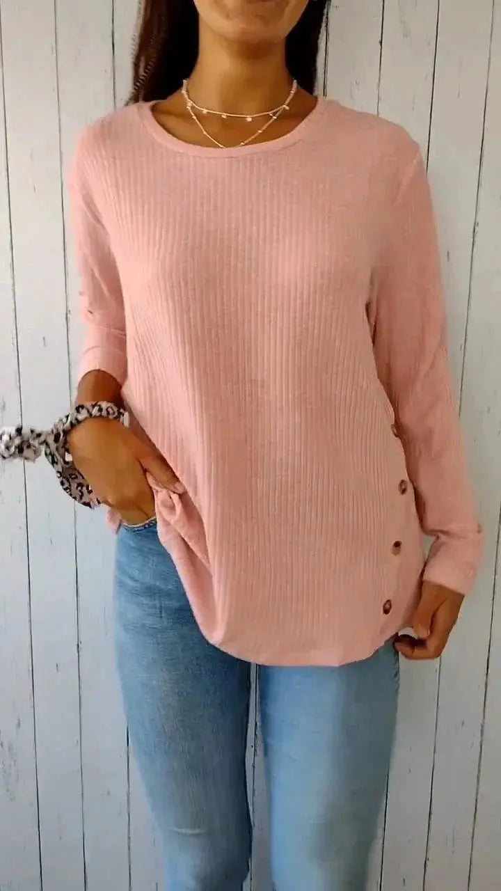 Soft Blush Ribbed Long Sleeve Top Jasmine's Boutique Australia