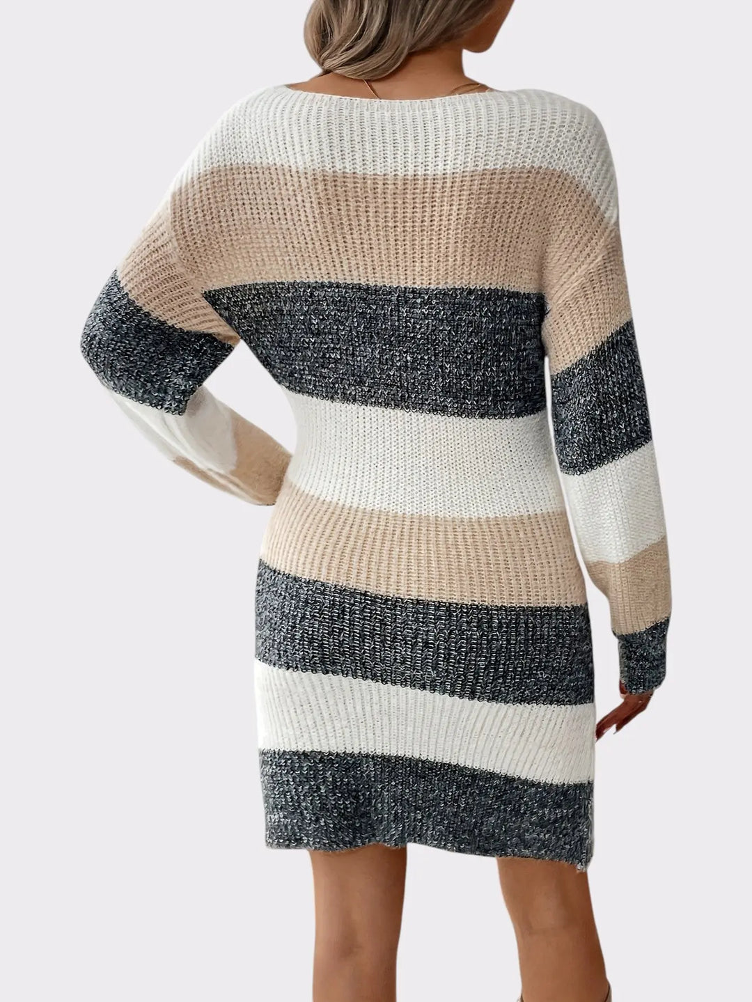 Cozy Stripes Knit Sweater Dress Jasmine's Boutique Australia