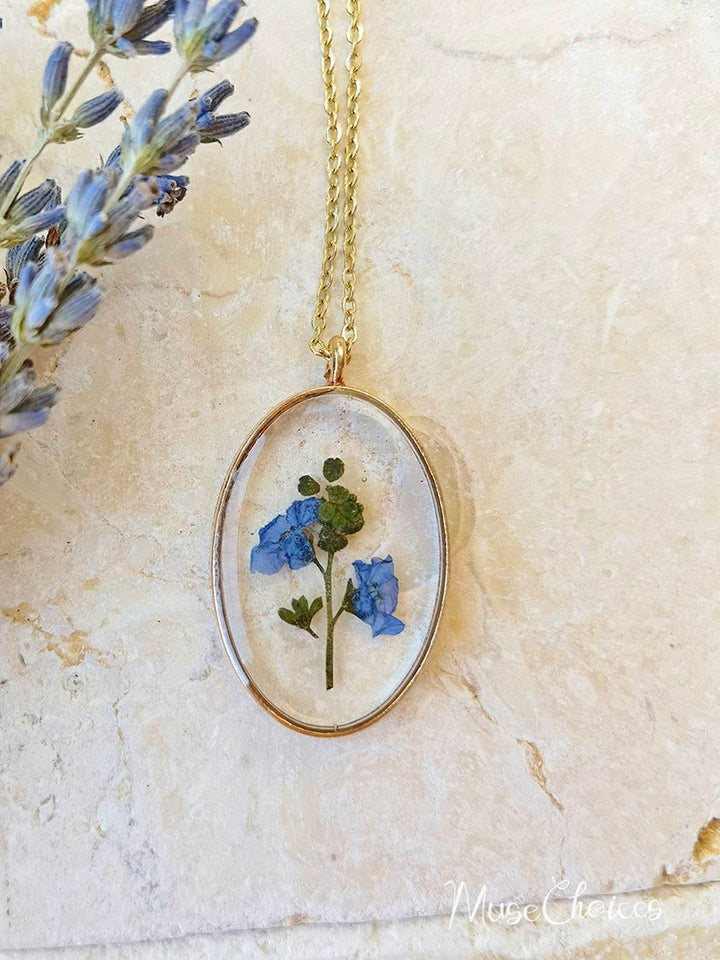 Flower necklace made of pressed resin - Colorful flower mix set Jasmine's Boutique Australia