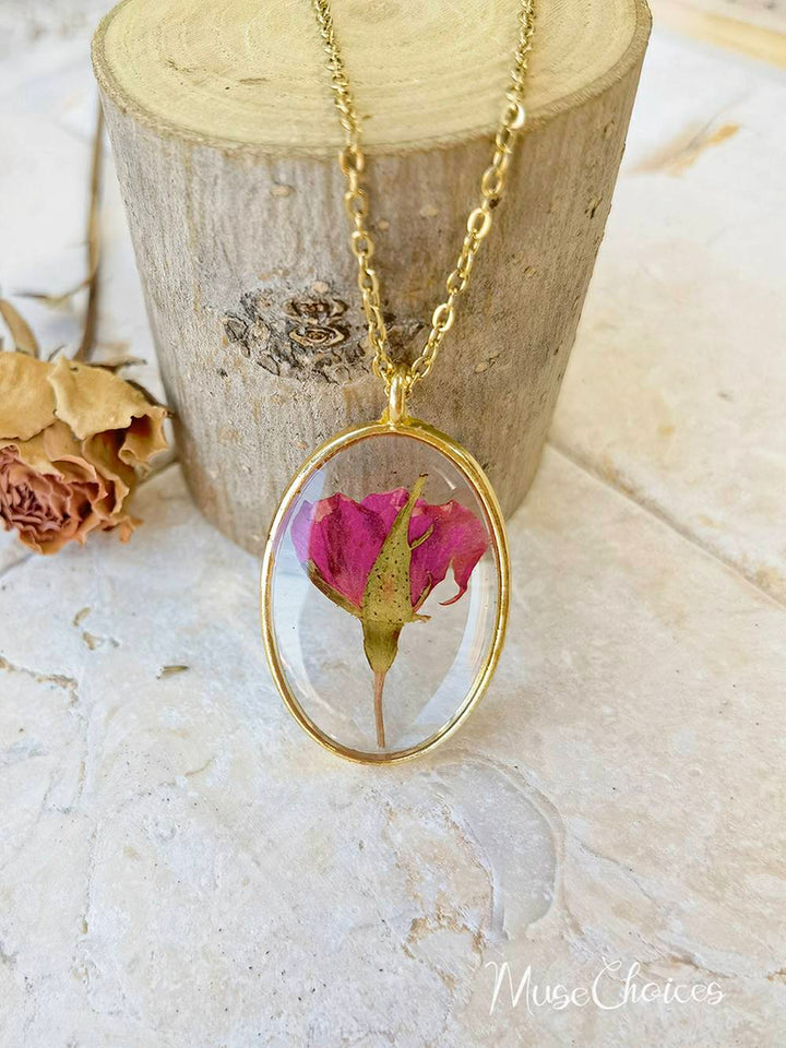 Flower necklace made of pressed resin - Colorful flower mix set Jasmine's Boutique Australia