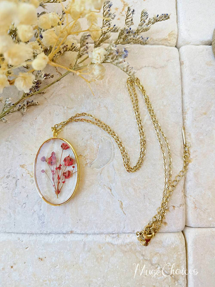 Flower necklace made of pressed resin - Colorful flower mix set Jasmine's Boutique Australia