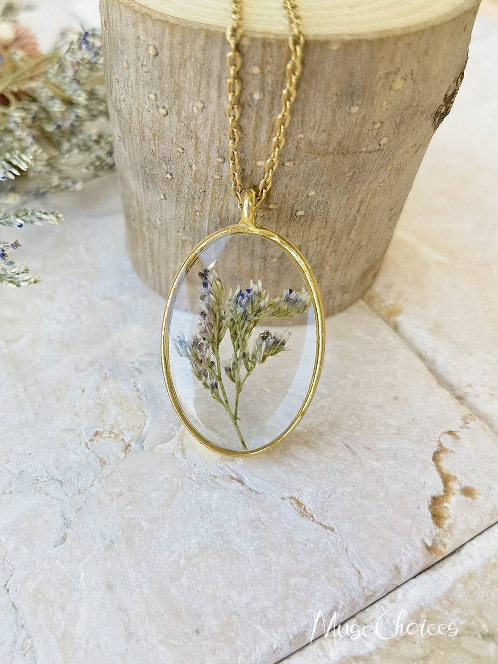 Flower necklace made of pressed resin - Colorful flower mix set Jasmine's Boutique Australia