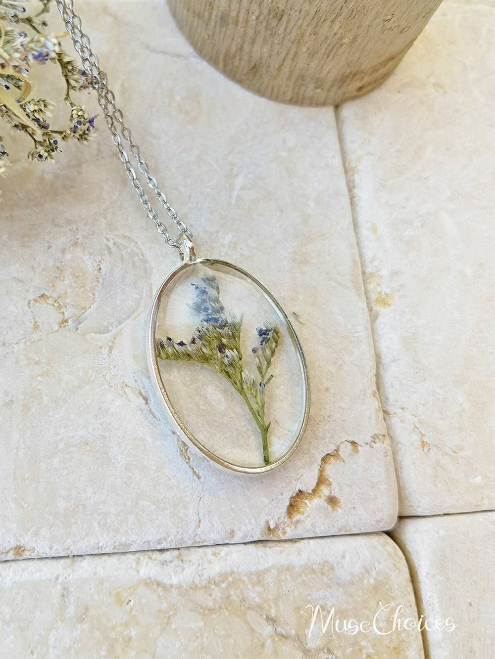 Flower necklace made of pressed resin - Colorful flower mix set Jasmine's Boutique Australia