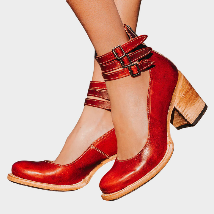 Heels with Multiple Straps and Chunky Heel Liora Lane Boutique