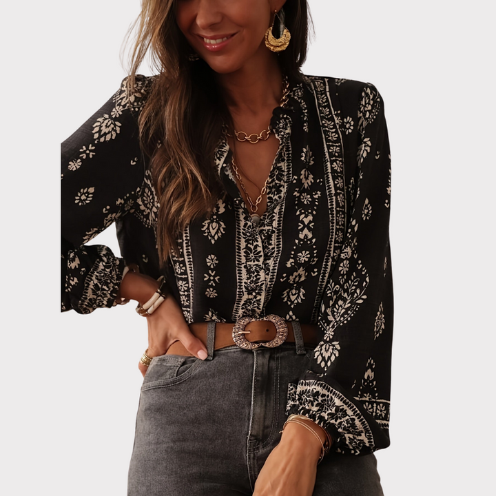 Chic Lantern Sleeve Blouse Top Liora Lane Boutique