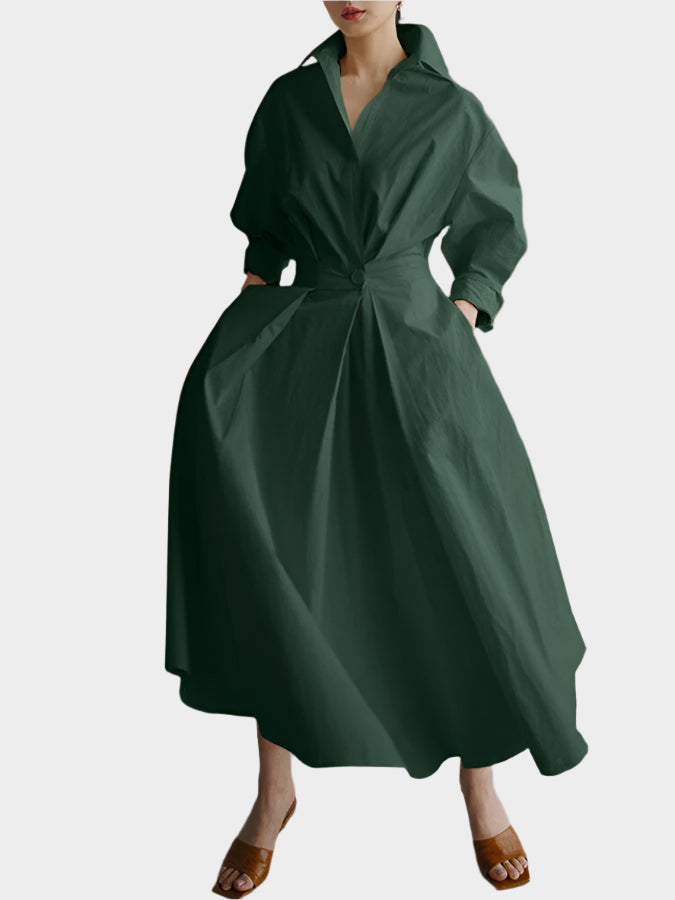 Elegant A-Line Dress with Polo Collar Jasmine's Boutique Australia