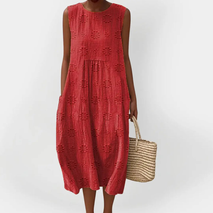 Elegant Sleeveless Cotton Dress with Pockets Jasmine's Boutique Australia