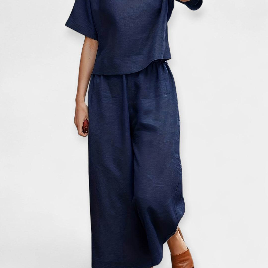Airy Pants Set with Short-Sleeve Top Jasmine's Boutique Australia