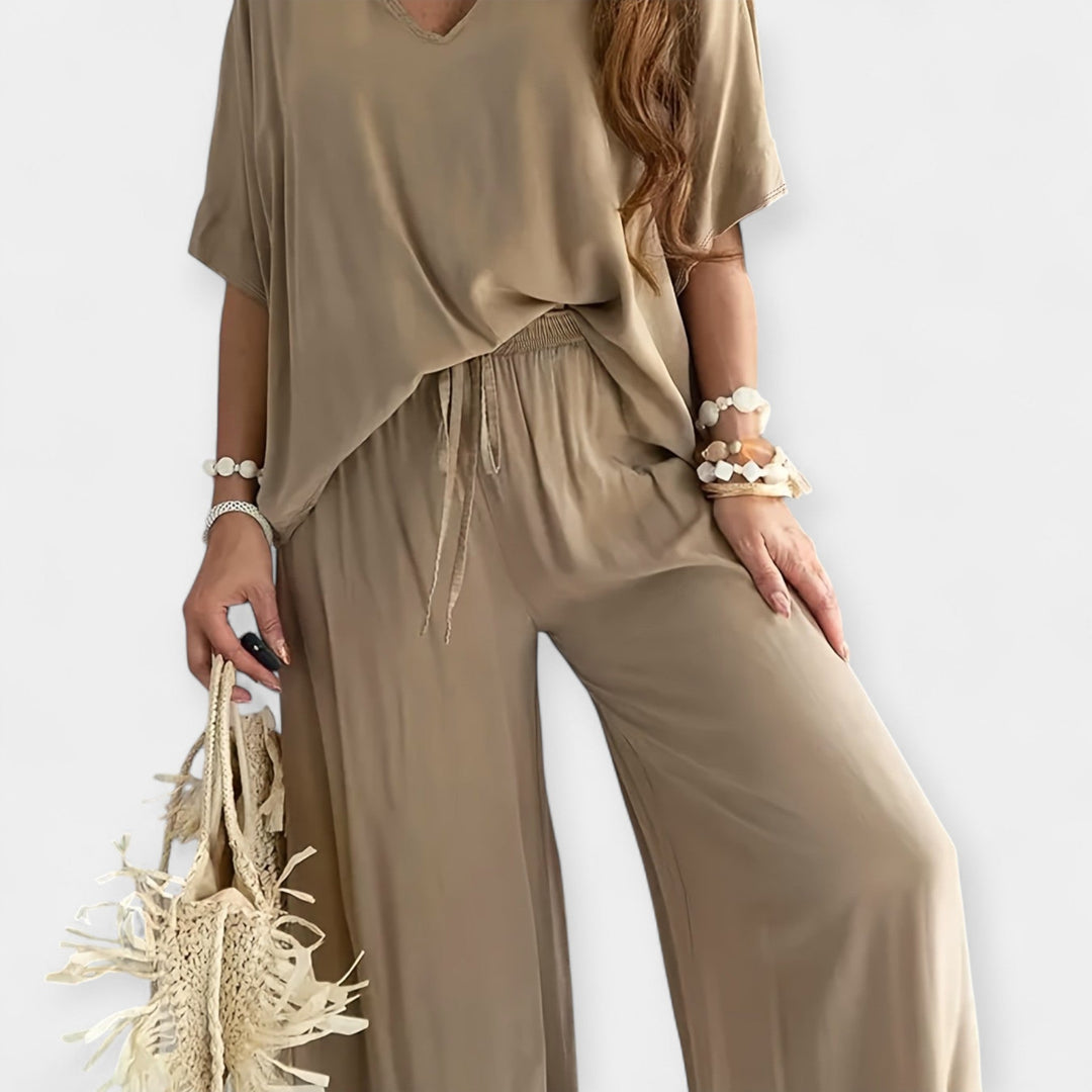 Airy Set with Wide Pants and Loose Blouse Jasmine's Boutique Australia