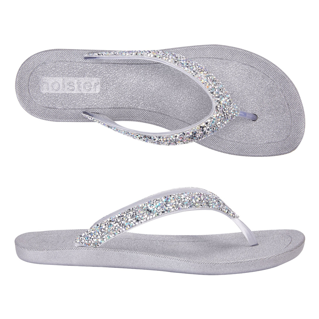 Holster Sparkle Silver Flip Flops Jasmine's Boutique Australia