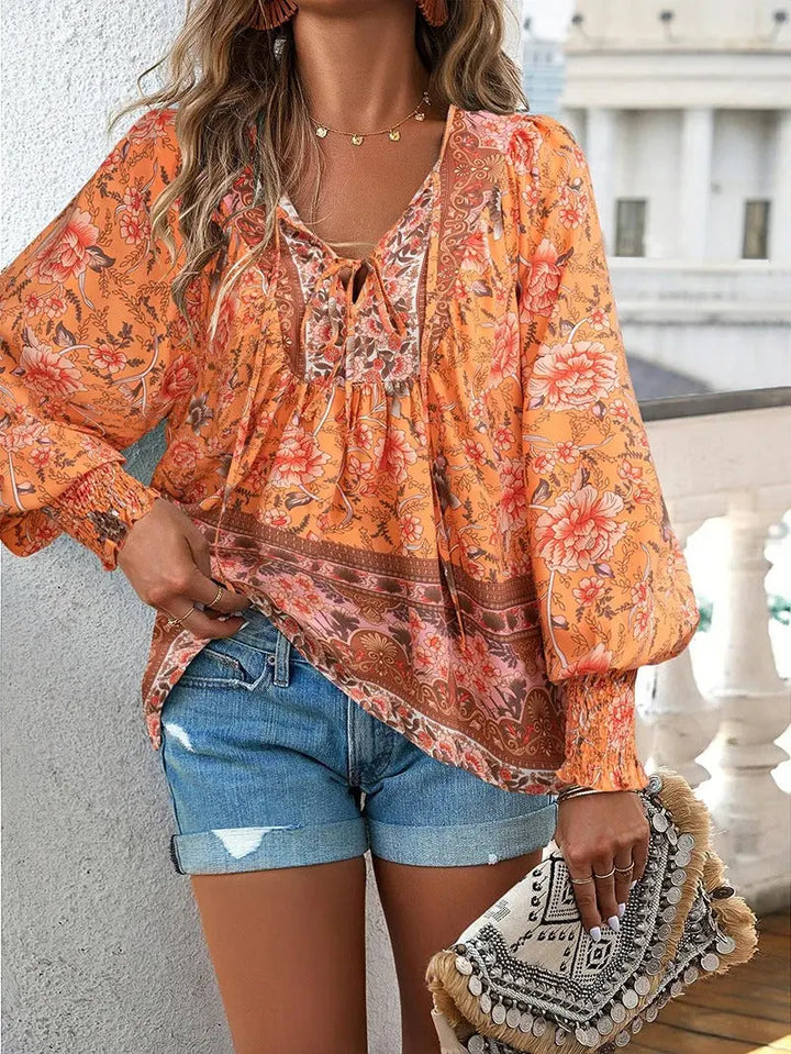 Sunset Bloom Boho Blouse Jasmine's Boutique Australia