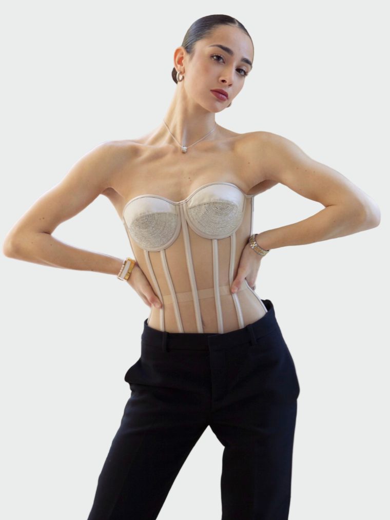 Éclat Argenté Corset Jasmine's Boutique Australia