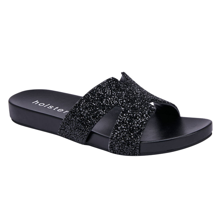 Holster Black Crystal Slide Sandals Jasmine's Boutique Australia