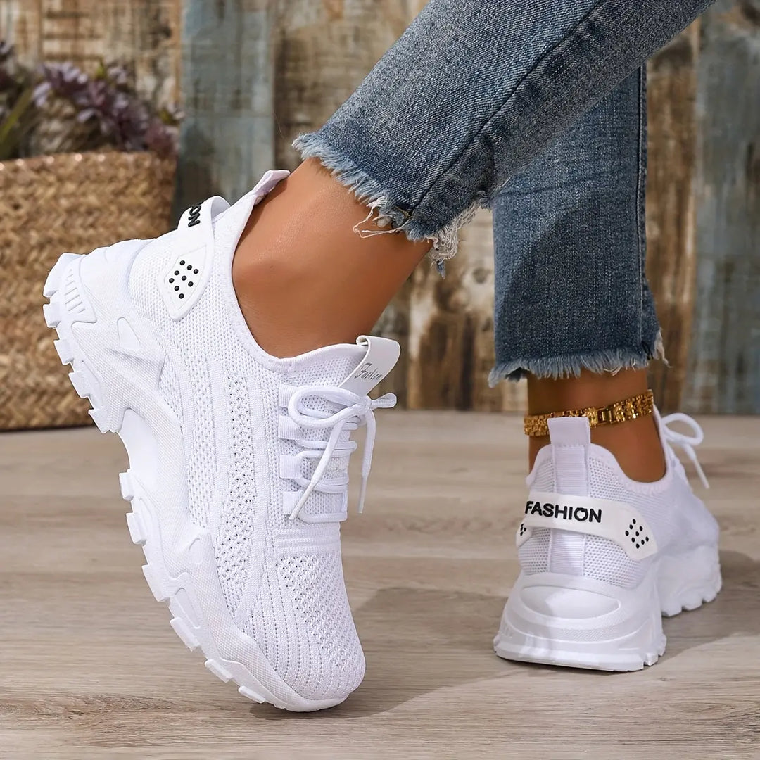 Beige Breathable Knit Sneakers Jasmine's Boutique Australia