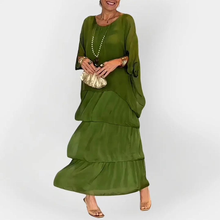 Pleated Dress with Double Layer Effect Jasmine's Boutique Australia