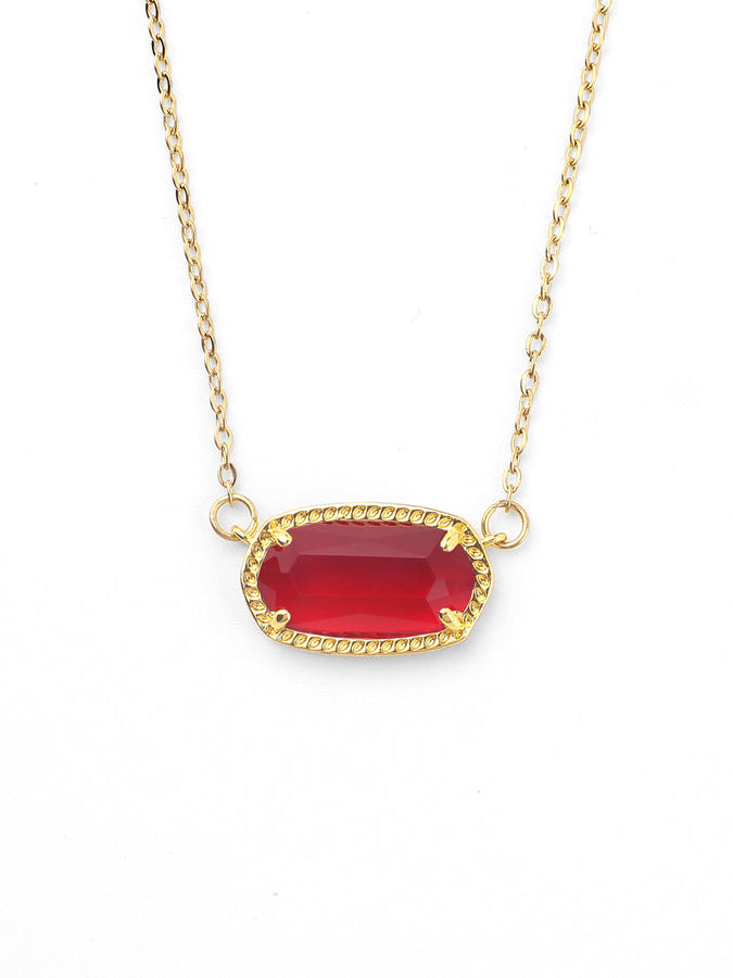 Oval Birthstone Pendant Necklace Jasmine's Boutique Australia