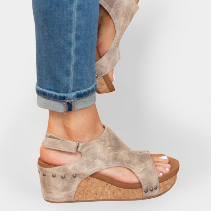 Suede Sandals with Elevated Sole Liora Lane Boutique