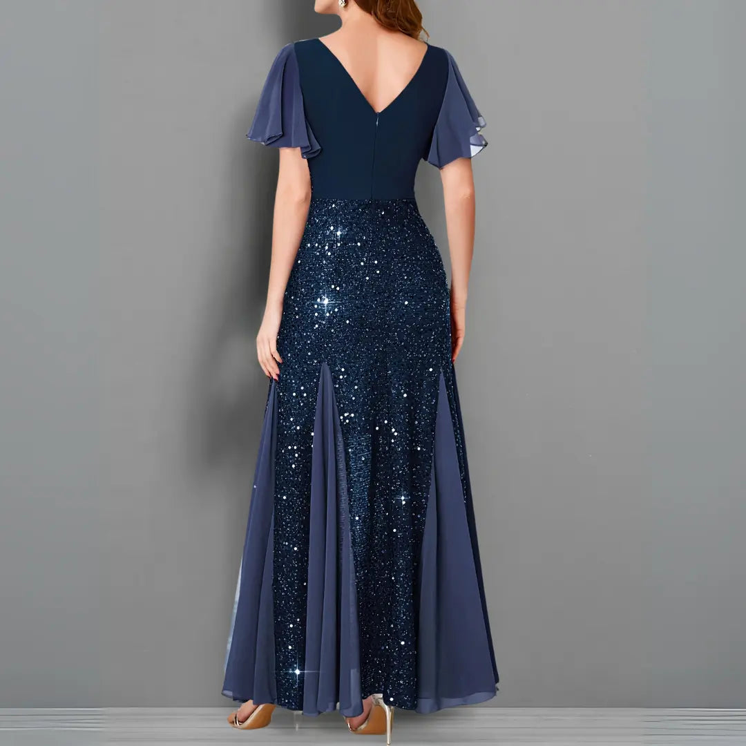 Scarlet Elegance Sequin Evening Gown Jasmine's Boutique Australia