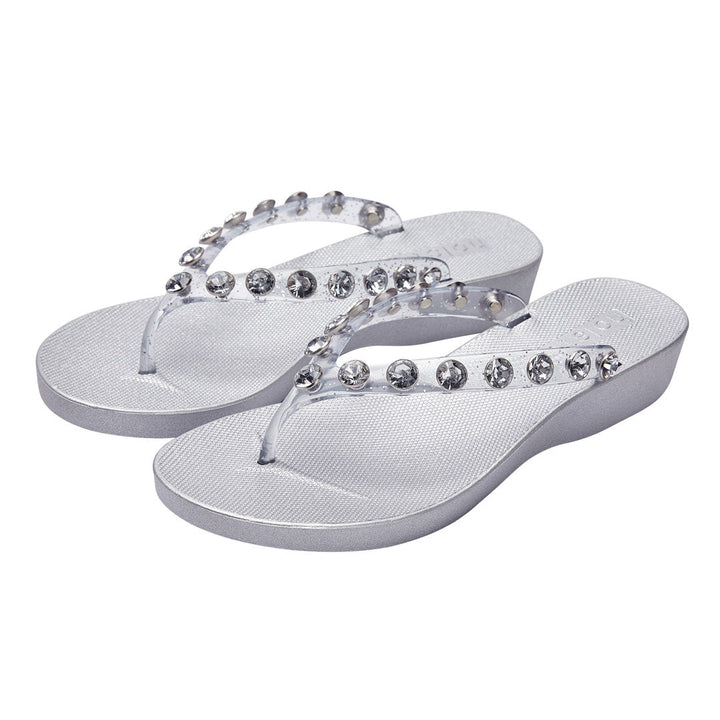 Waikiki Wedge - Clear Glitter Jasmine's Boutique Australia