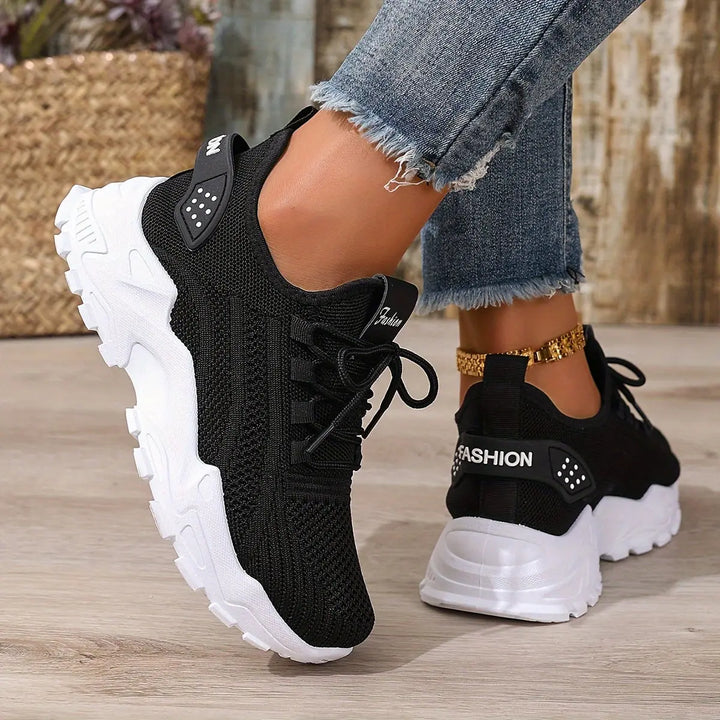 Beige Breathable Knit Sneakers Jasmine's Boutique Australia