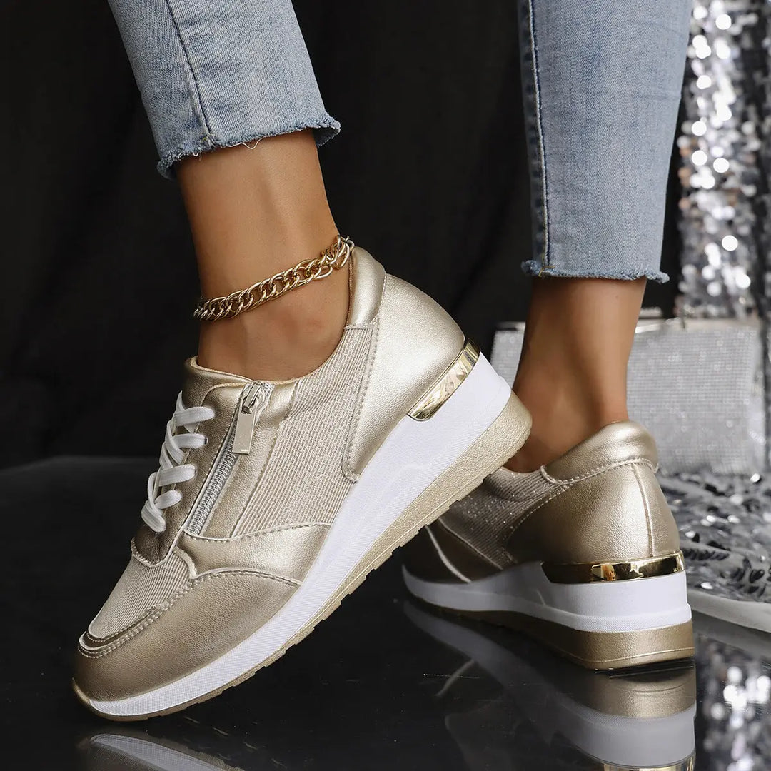GlamRise Metallic Wedge Sneakers Jasmine's Boutique Australia