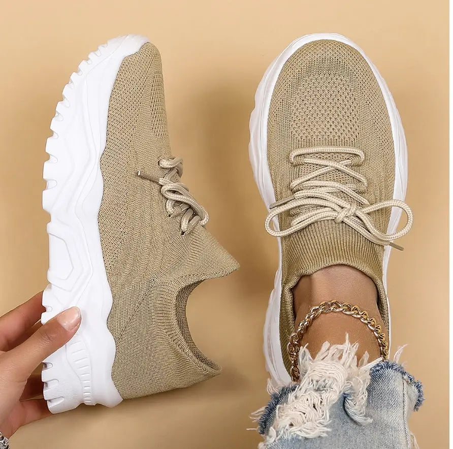 All-White Chunky Knit Sneakers Jasmine's Boutique Australia