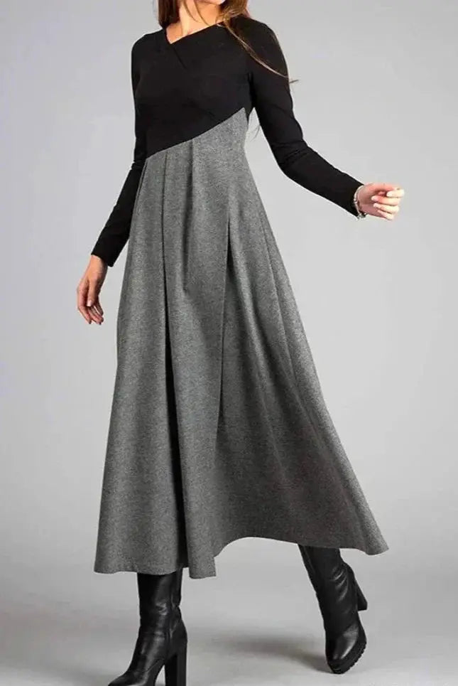 Two-Tone Pleated A-Line Maxi Dress Jasmine's Boutique Australia